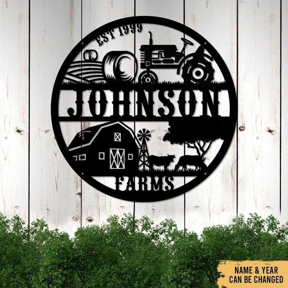 Farm Metal Sign, Farm Life Animal Outdoor Decor Personalized Metal Farm Sign