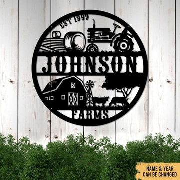 Farm Metal Sign, Farm Life Animal Outdoor Decor Personalized Metal Farm Sign