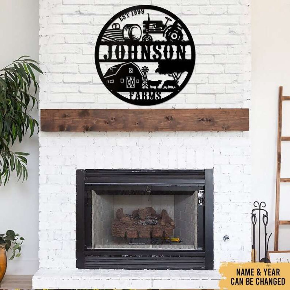 Farm Metal Sign, Farm Life Animal Outdoor Decor Personalized Metal Farm Sign
