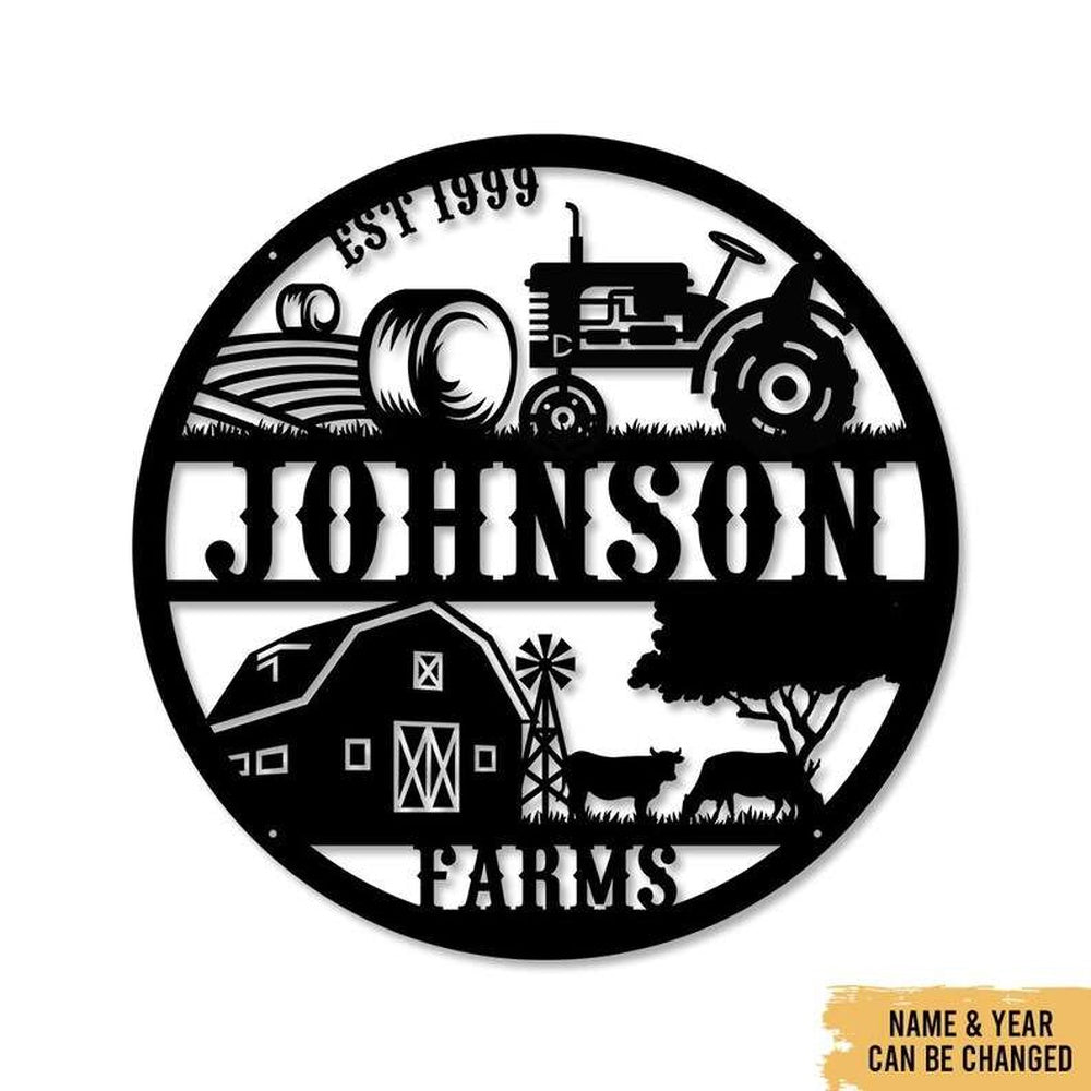 Farm Metal Sign, Farm Life Animal Outdoor Decor Personalized Metal Farm Sign