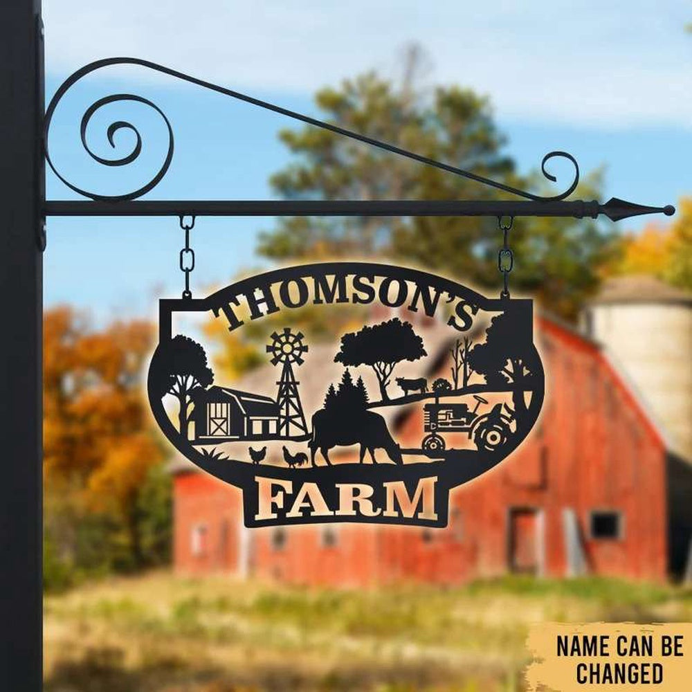 Farm Metal Sign, Farm Life Farmhouse Outdoor Decor Customized Metal Sign