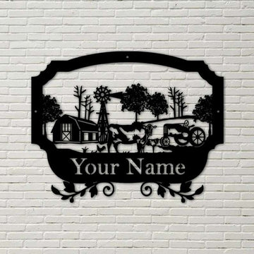Farm Metal Sign, Farm Life Metal Sign Personalized Farmhouse Farm Decor Famer Gift