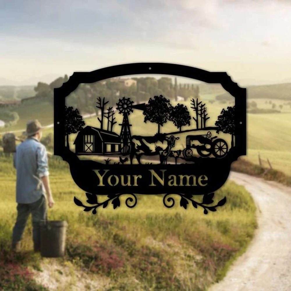 Farm Metal Sign, Farm Life Metal Sign Personalized Farmhouse Farm Decor Famer Gift