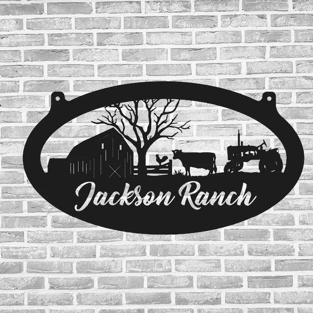 Farm Metal Sign, Farm Sign Barn Outdoor Farmhouse Decor Custom Metal Farm Sign Ranch