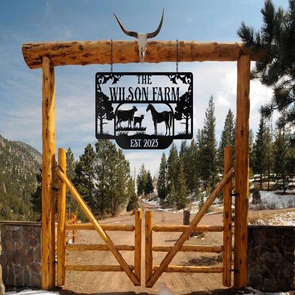 Farm Metal Sign, Farm Sign Ranch Farmville Farmhouse Custom Metal Sign