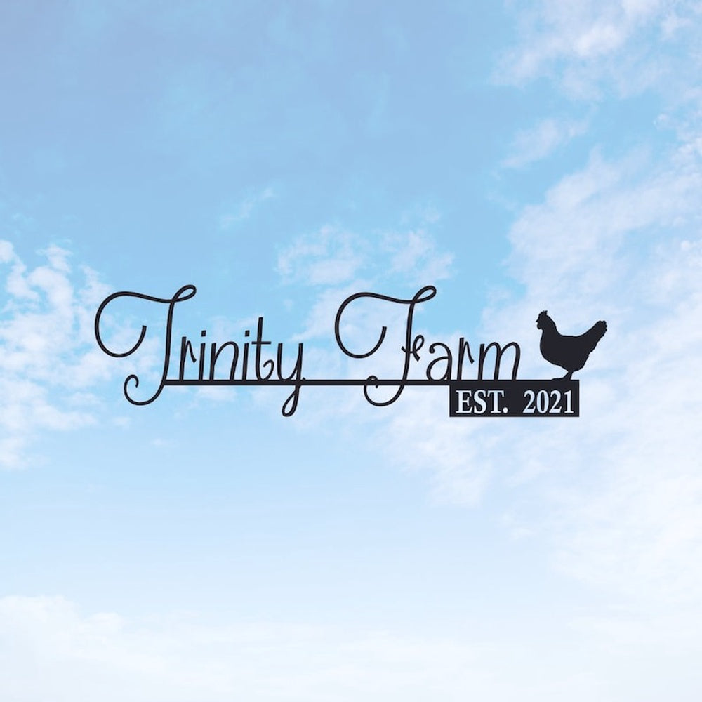 Farm Metal Sign, Farm Sign with Chicken Chicken Coop Custom Metal Signs