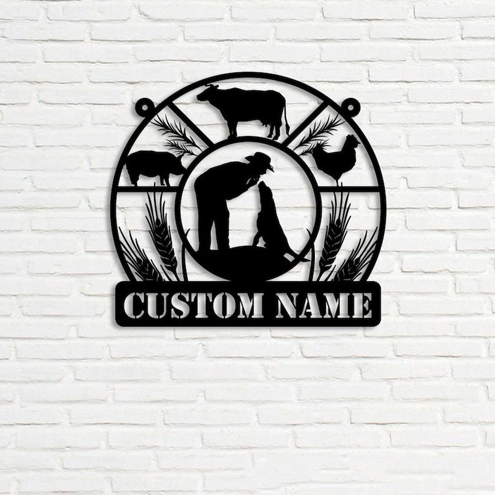 Farm Metal Sign, Farmer and Farm Animals Custom Metal Signs