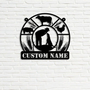 Farm Metal Sign, Farmer and Farm Animals Custom Metal Signs