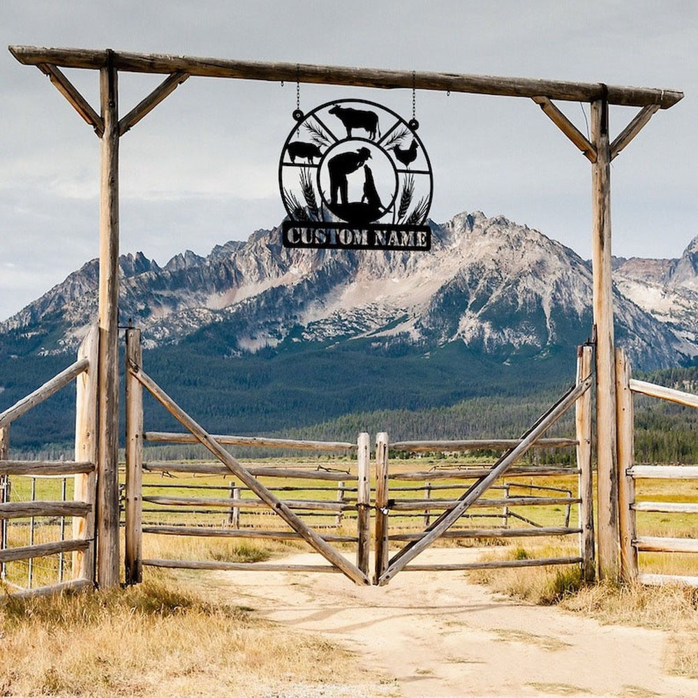 Farm Metal Sign, Farmer and Farm Animals Custom Metal Signs