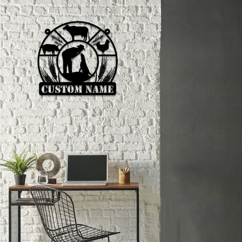 Farm Metal Sign, Farmer and Farm Animals Custom Metal Signs