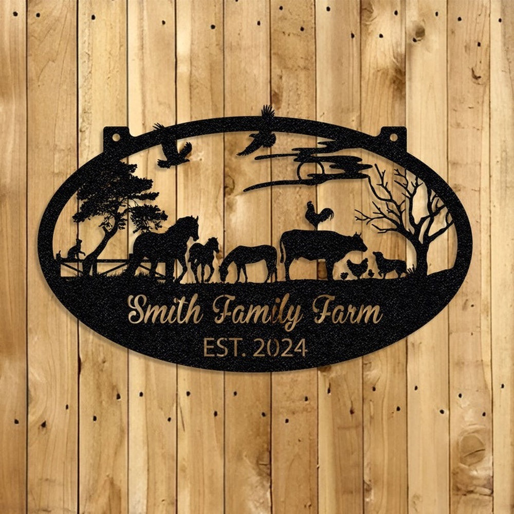 Farm Metal Sign, Farmhouse Barn Ranch Family Farm Custom Metal Signs