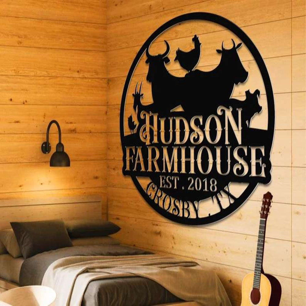 Farm Metal Sign, Farmhouse Custom Metal Farm Sign Farmer Gift Outdoor Decor