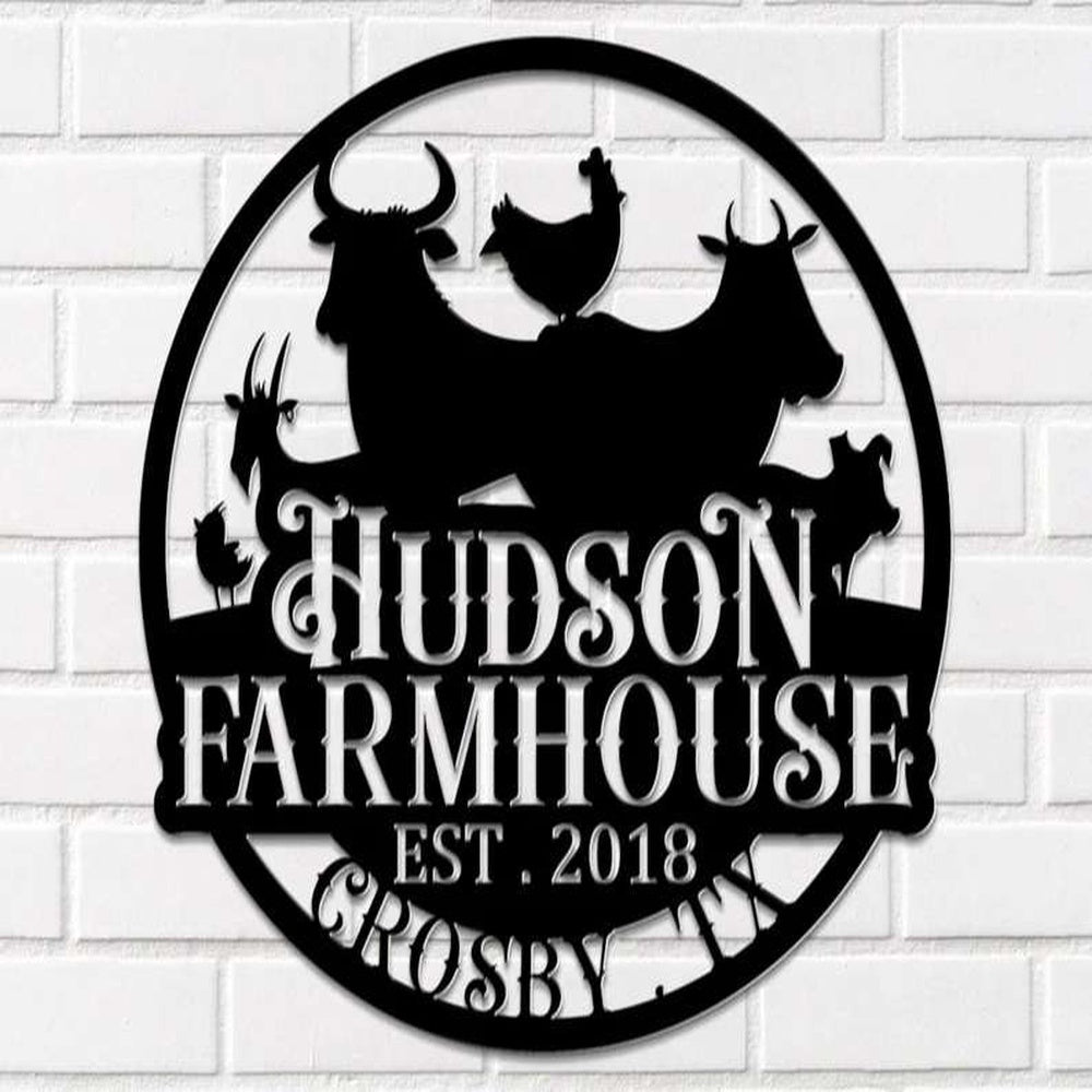 Farm Metal Sign, Farmhouse Custom Metal Farm Sign Farmer Gift Outdoor Decor