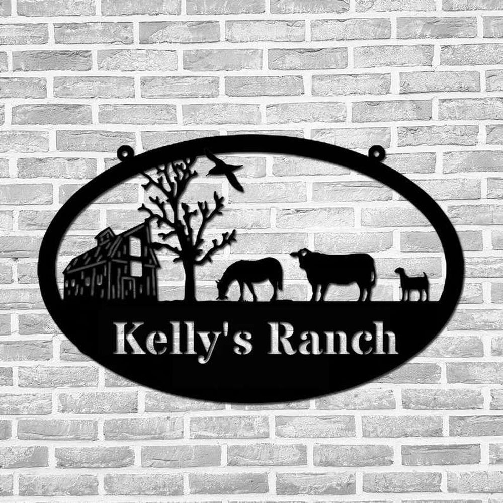 Farm Metal Sign, Farmhouse Decor Metal Farm Custom Farm Metal Sign