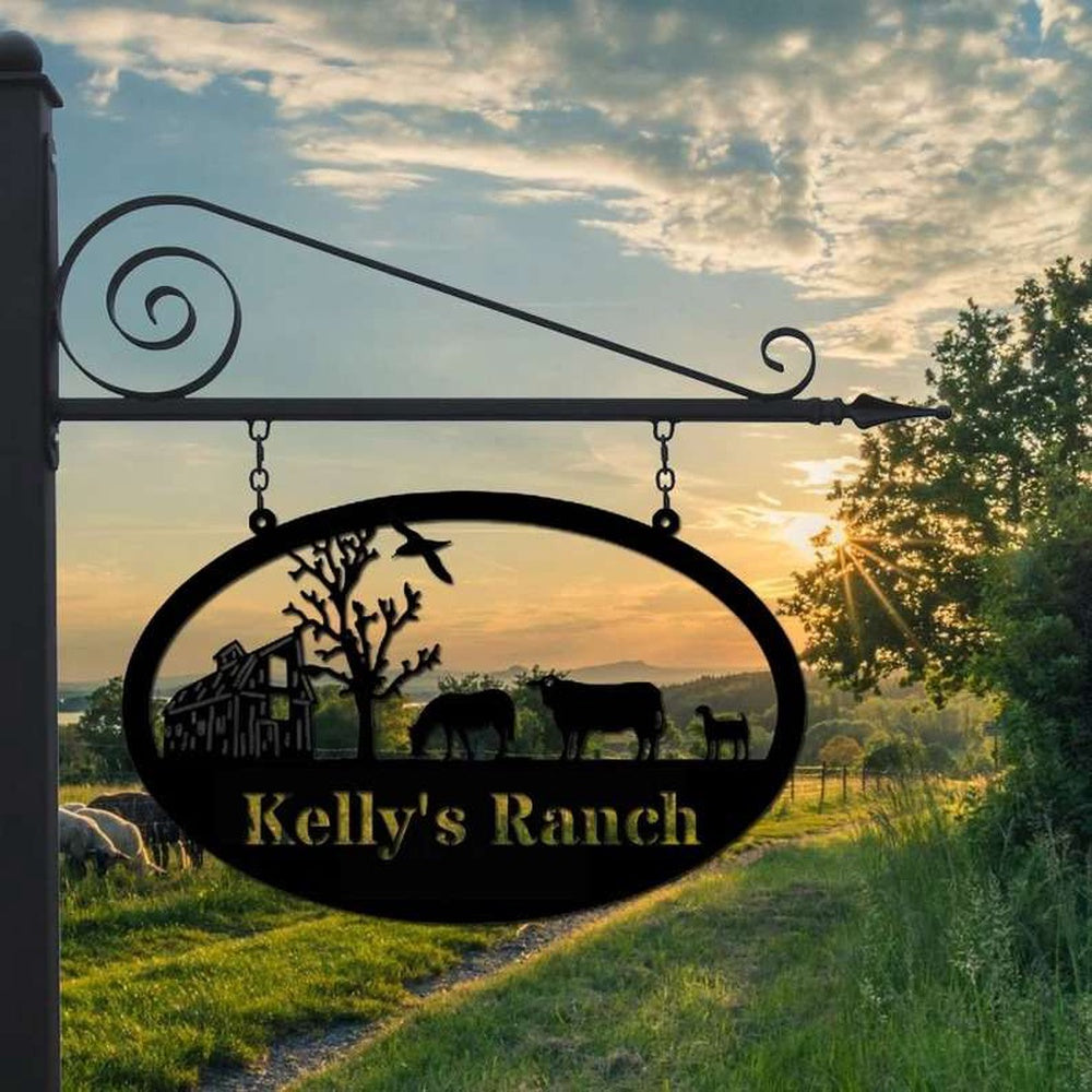 Farm Metal Sign, Farmhouse Decor Metal Farm Custom Farm Metal Sign