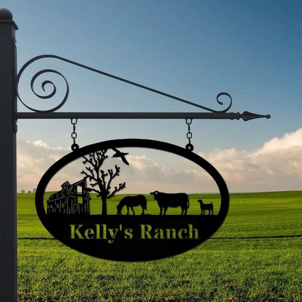 Farm Metal Sign, Farmhouse Decor Metal Farm Custom Farm Metal Sign