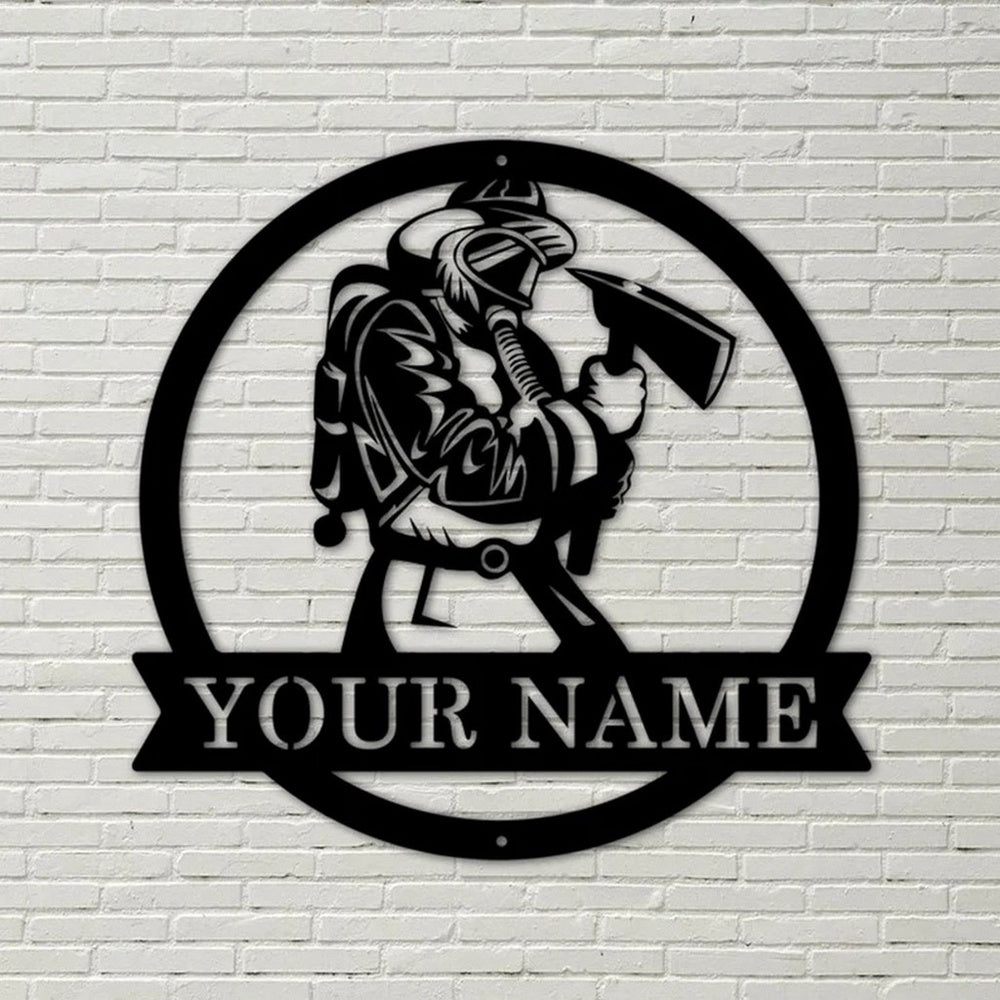 Farm Metal Sign, Firefighter Personalized Metal Sign Custom Fireman Name Gift for Man