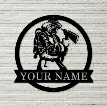 Farm Metal Sign, Firefighter Personalized Metal Sign Custom Fireman Name Gift for Man