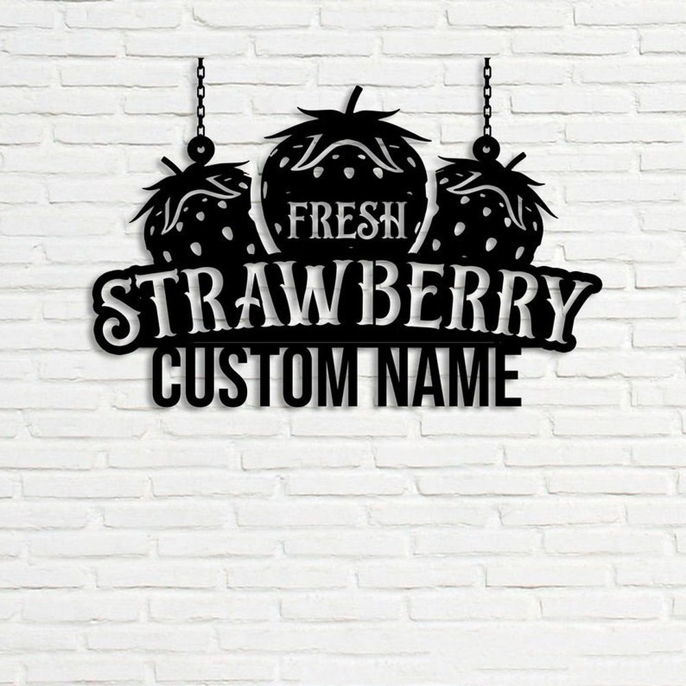 Farm Metal Sign, Fresh Strawberry Farm Custom Metal Signs