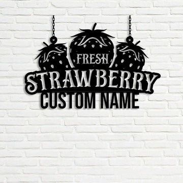 Farm Metal Sign, Fresh Strawberry Farm Custom Metal Signs