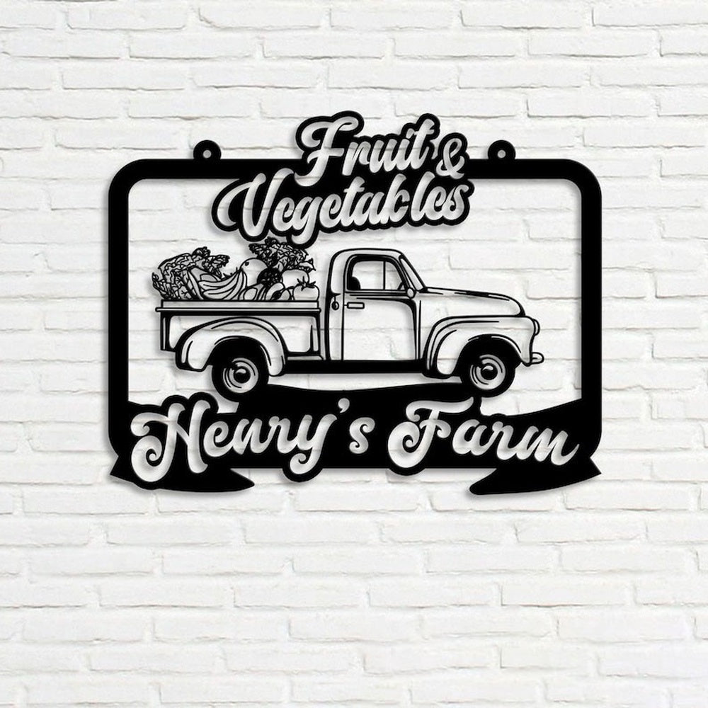 Farm Metal Sign, Fruit and Vetagebles Farm Truck Custom Metal Signs