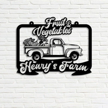 Farm Metal Sign, Fruit and Vetagebles Farm Truck Custom Metal Signs