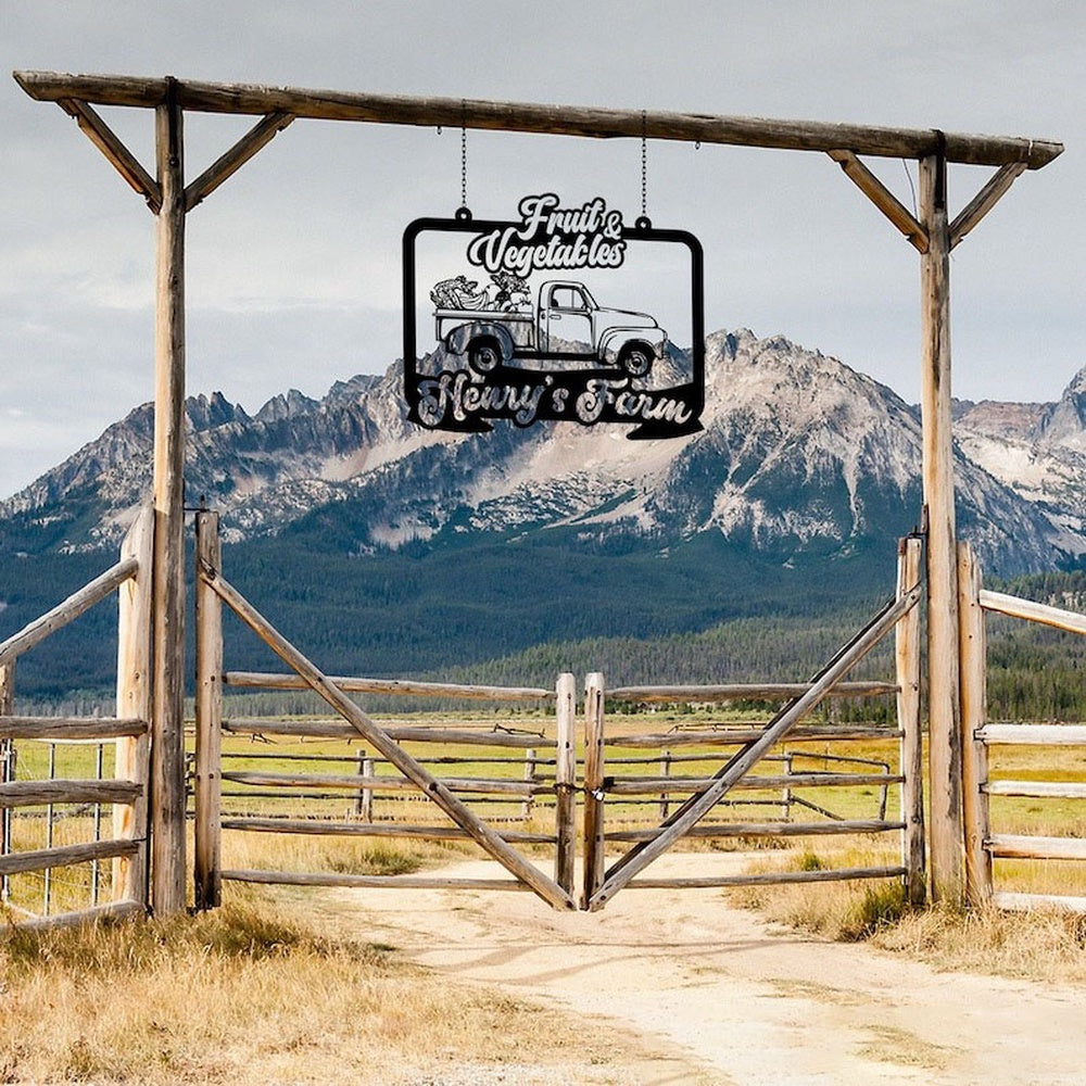Farm Metal Sign, Fruit and Vetagebles Farm Truck Custom Metal Signs