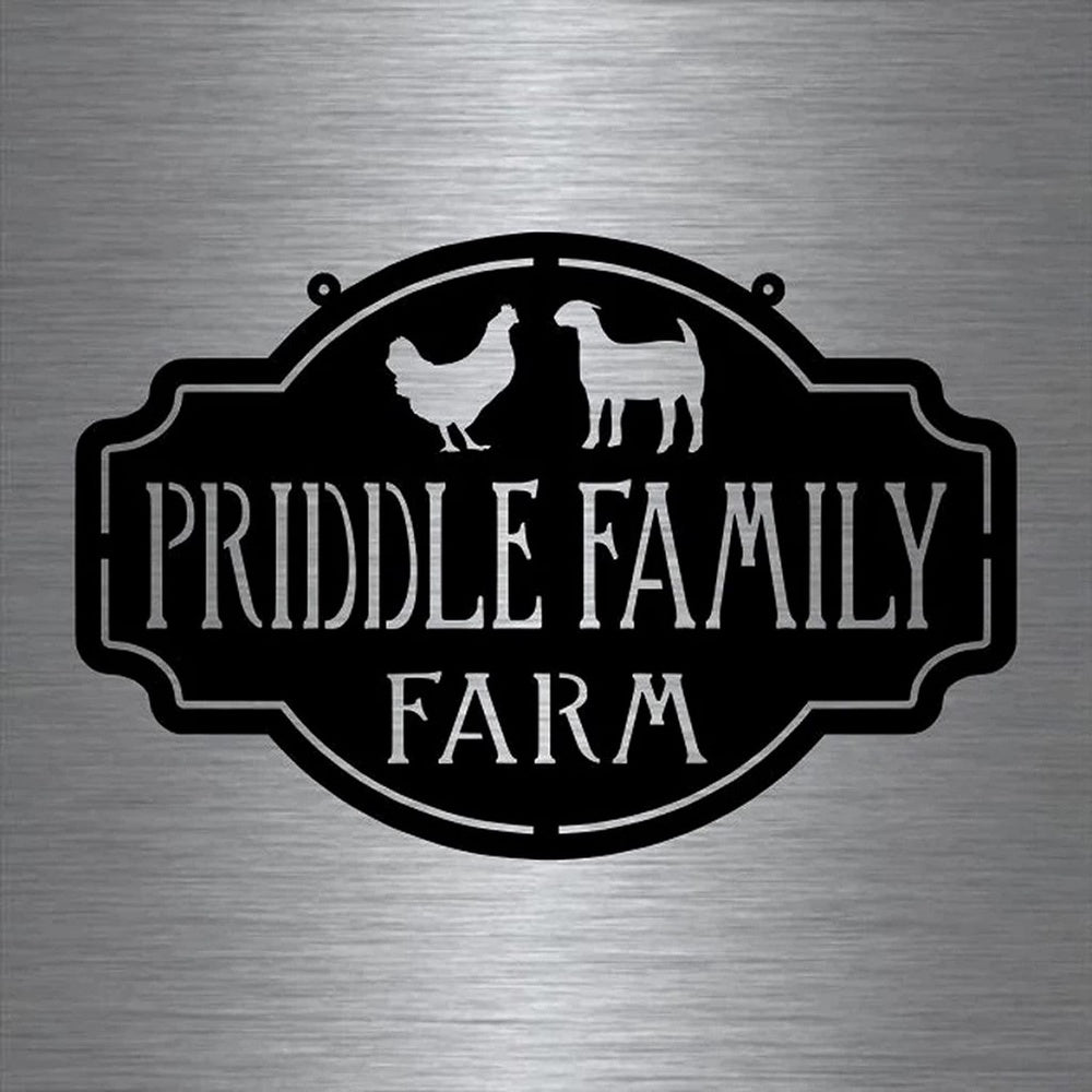 Farm Metal Sign, Goat And Chicken Metal Art Personalized Farmhouse Metal Sign Home Outdoor Decor