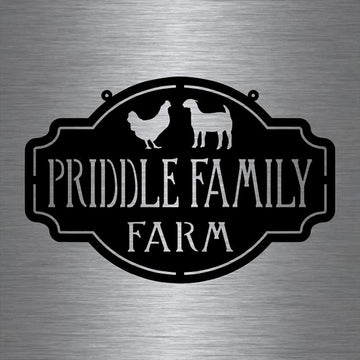Farm Metal Sign, Goat And Chicken Metal Art Personalized Farmhouse Metal Sign Home Outdoor Decor