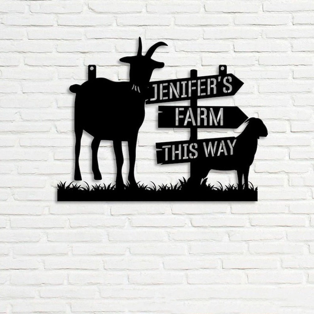 Farm Metal Sign, Goat Farm Welcome Farm Animals Custom Metal Signs