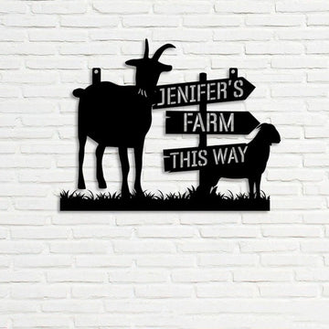 Farm Metal Sign, Goat Farm Welcome Farm Animals Custom Metal Signs