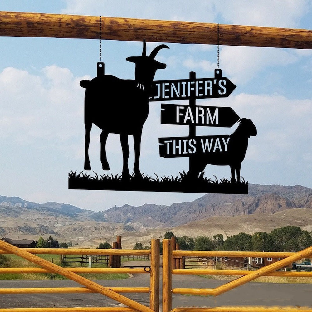 Farm Metal Sign, Goat Farm Welcome Farm Animals Custom Metal Signs