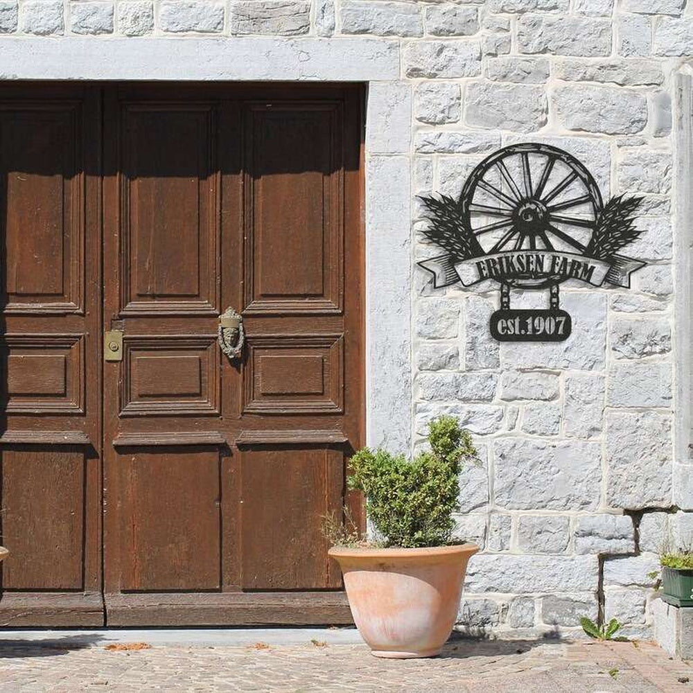 Farm Metal Sign, Harvested Crop Monogram Farm Sign Custom Farmhouse Sign Home Decor Farmer Gift