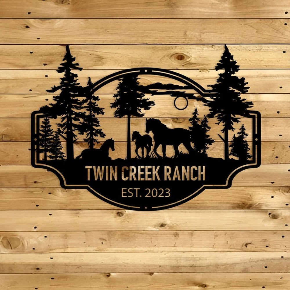 Farm Metal Sign, Horse Ranch Cabin Custom Metal Signs