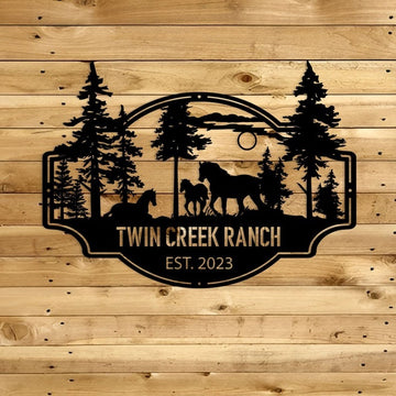 Farm Metal Sign, Horse Ranch Cabin Custom Metal Signs