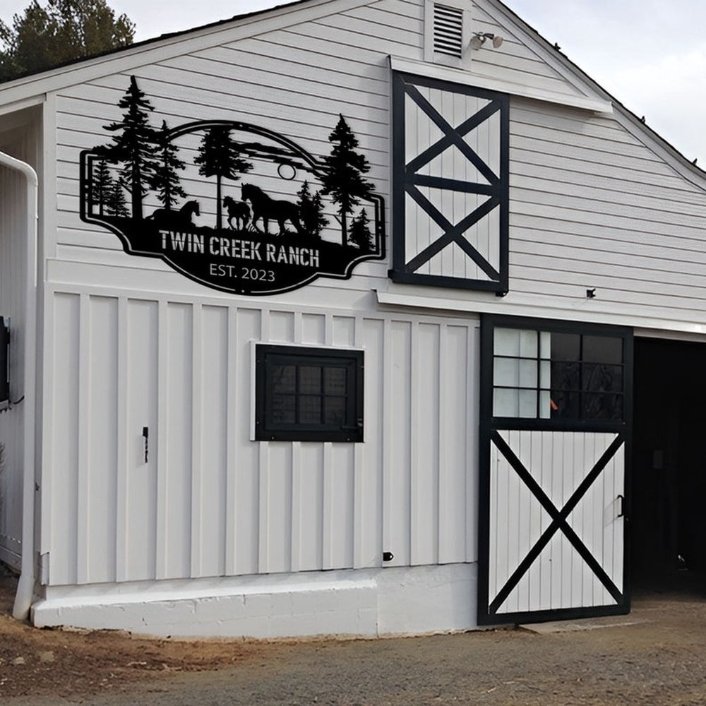Farm Metal Sign, Horse Ranch Cabin Custom Metal Signs