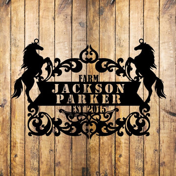 Farm Metal Sign, Horse Ranch Christmas Custom Metal Signs