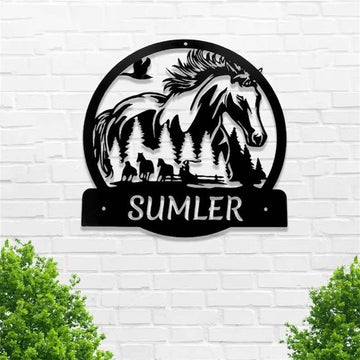 Farm Metal Sign, Horse Ranch Farmhouse Wall Art Farm Custom Horse Metal Sign