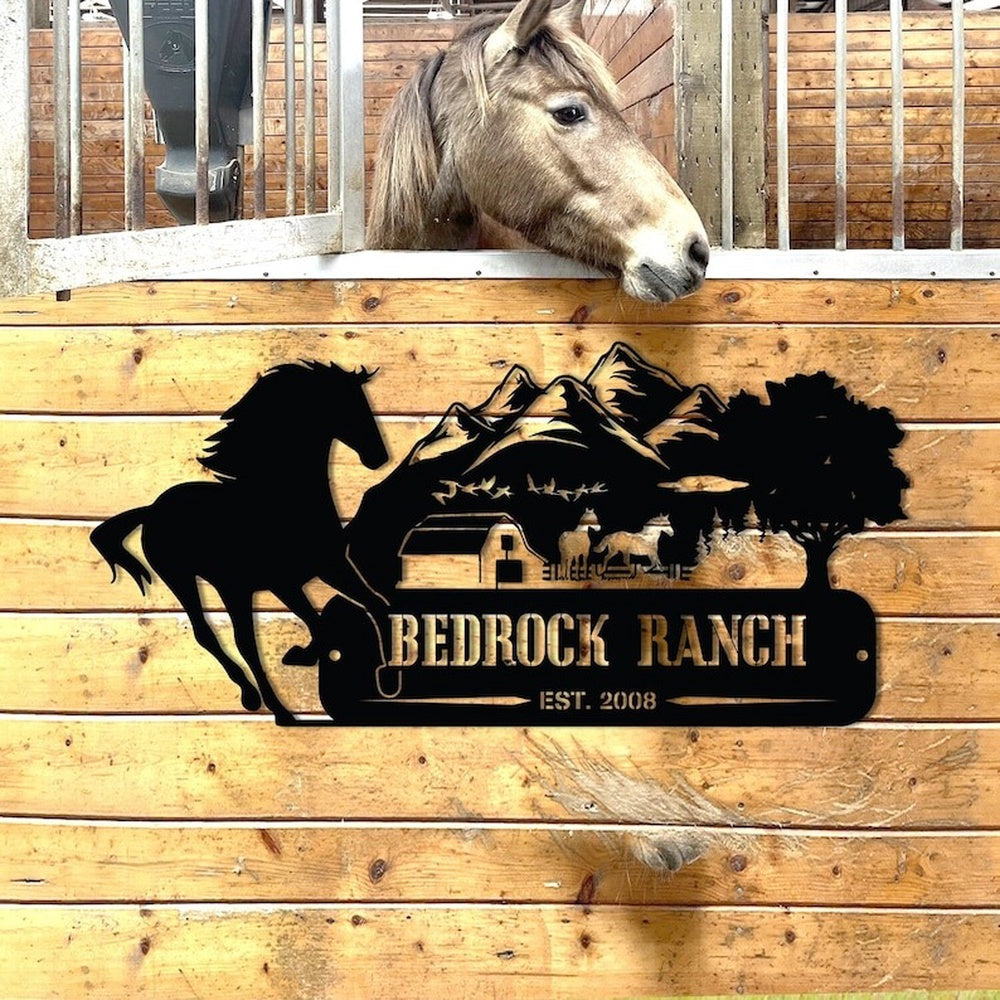 Farm Metal Sign, Horse Ranch Horse Farm Equestrian Custom Metal Signs