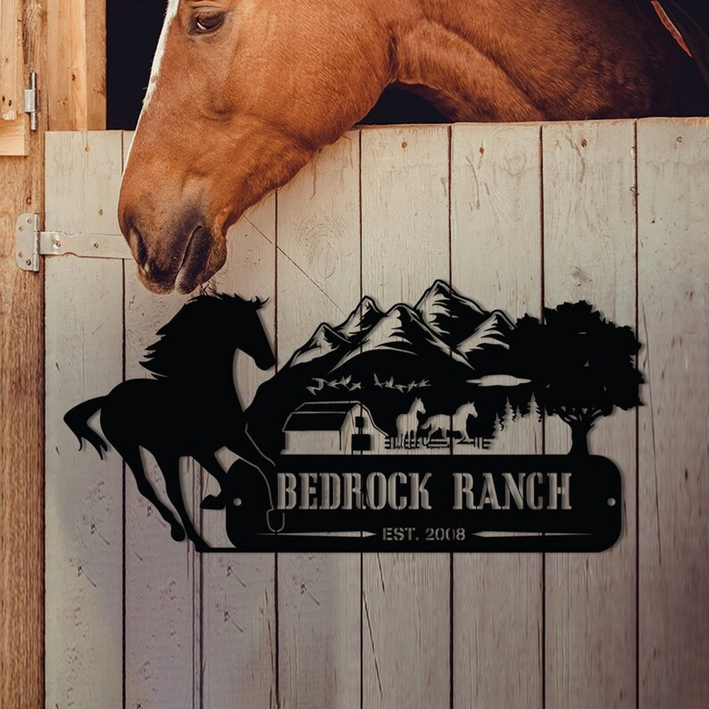 Farm Metal Sign, Horse Ranch Horse Farm Equestrian Custom Metal Signs