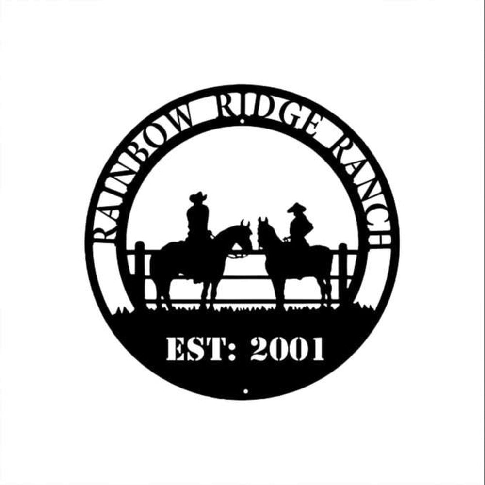 Farm Metal Sign, Horse Ranch Wall Art Cowboy Cowgirl Horse Farm Lover Personalized Metal Sign