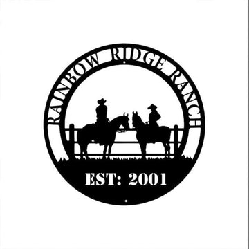 Farm Metal Sign, Horse Ranch Wall Art Cowboy Cowgirl Horse Farm Lover Personalized Metal Sign