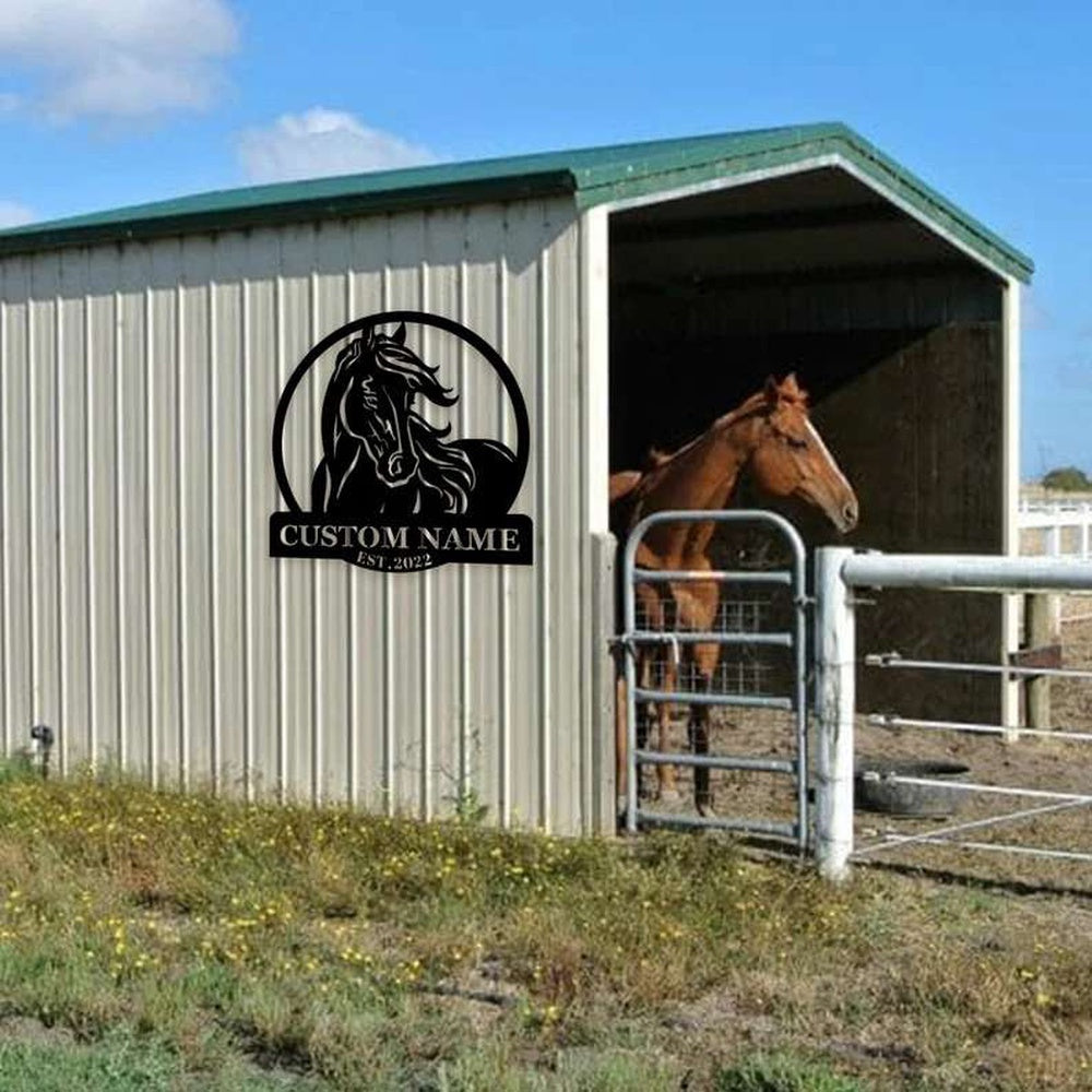 Farm Metal Sign, Horse Sign Farm Farmhouse Personalized Horse Metal Sign Horse Lover