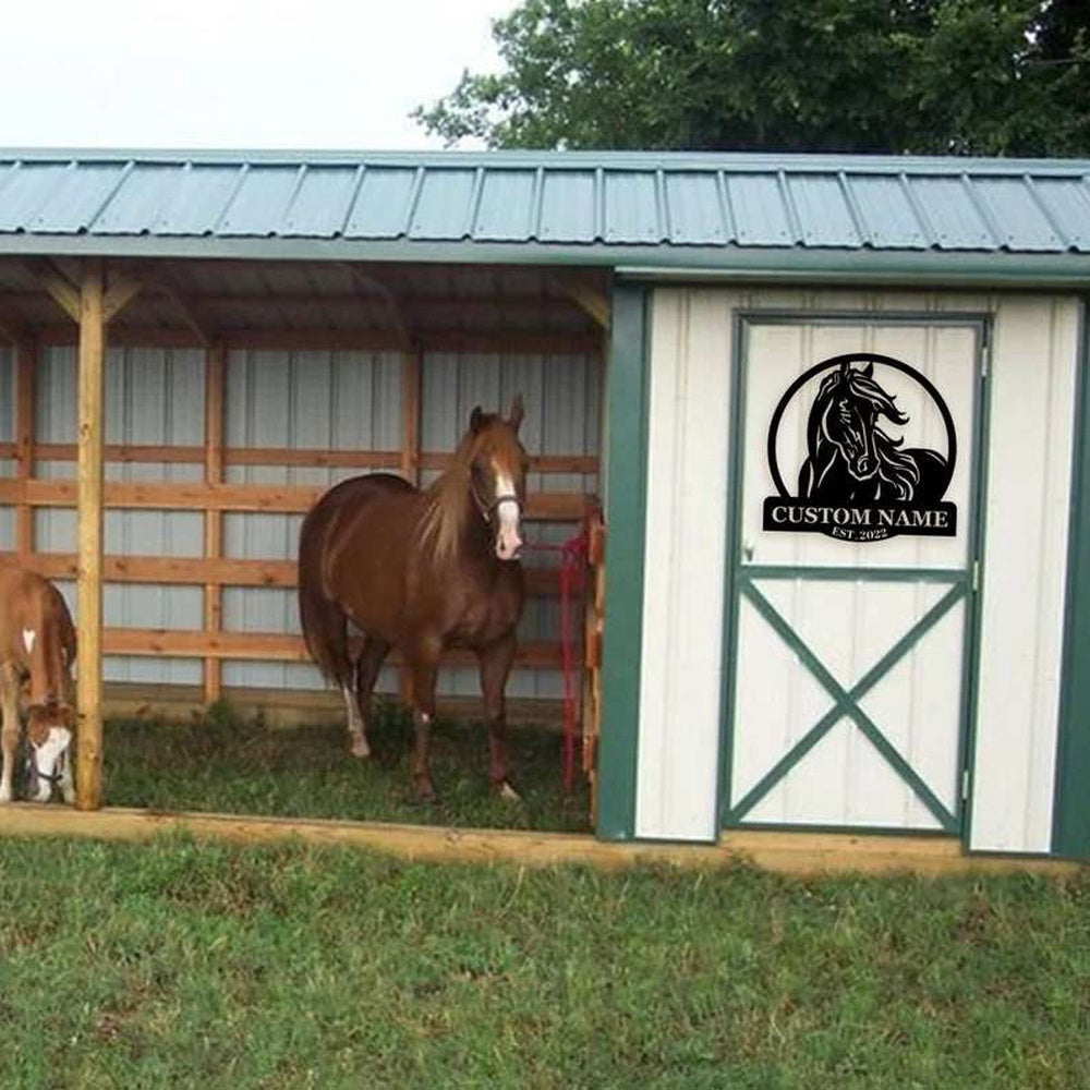 Farm Metal Sign, Horse Sign Farm Farmhouse Personalized Horse Metal Sign Horse Lover