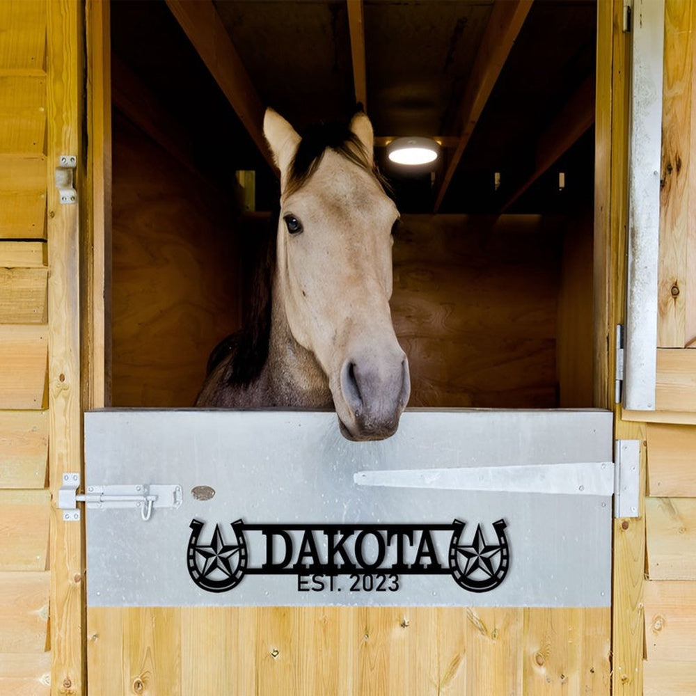 Farm Metal Sign, Horse Stall Horse Name Plate Custom Metal Signs