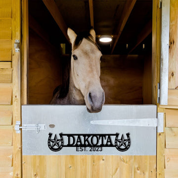Farm Metal Sign, Horse Stall Horse Name Plate Custom Metal Signs