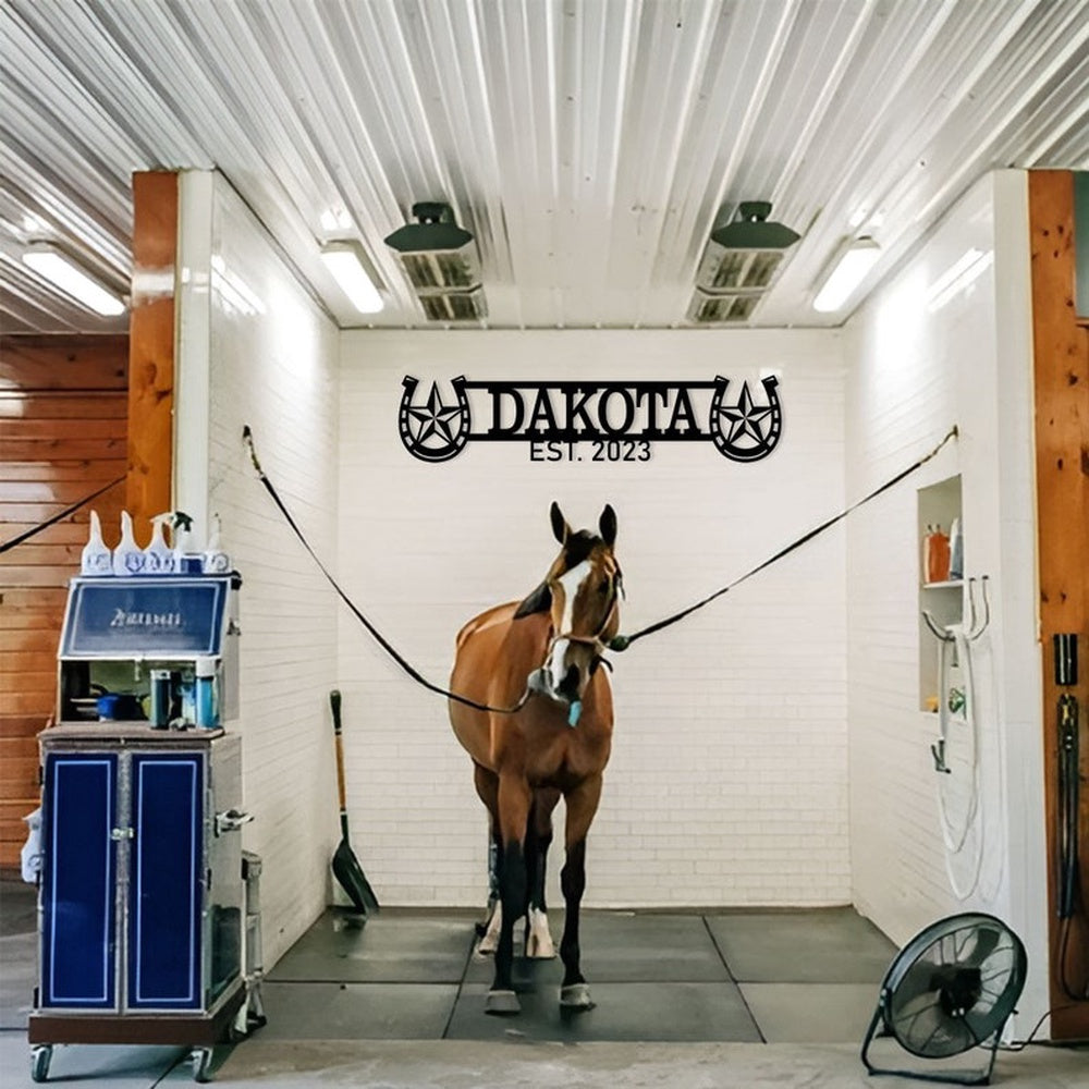 Farm Metal Sign, Horse Stall Horse Name Plate Custom Metal Signs