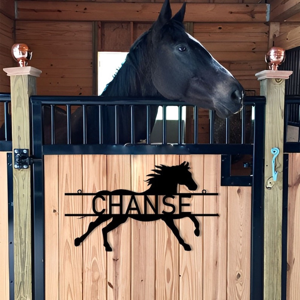 Farm Metal Sign, Horse Stall Name Plate Horse Barn Ranch Custom Metal Signs
