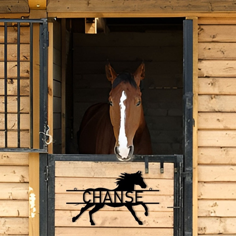 Farm Metal Sign, Horse Stall Name Plate Horse Barn Ranch Custom Metal Signs