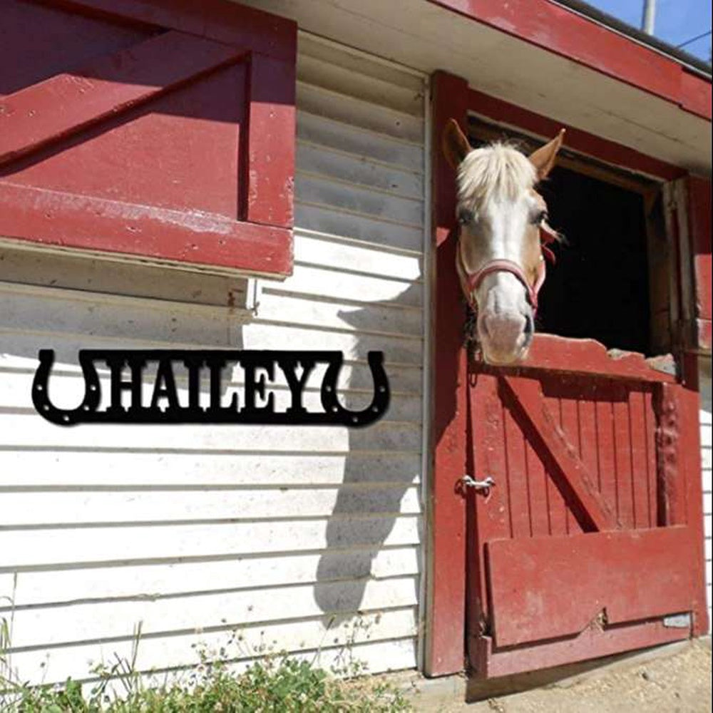 Farm Metal Sign, Horse Stall Name Plate Horse Lover Name Sign Horse Farm Personalized Metal Sign